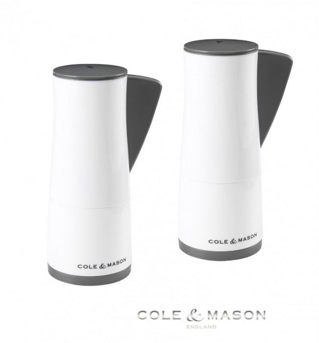 Комплект мелнички за сол и пипер Cole & Mason Oxley 14,5 см - цвят бял