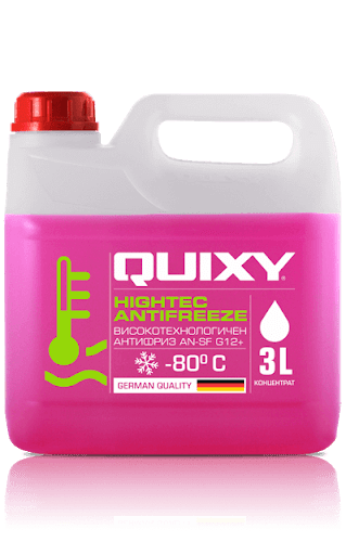 Високотехнологичен антифриз G12+1 Quixy готов за употреба 3,0 л