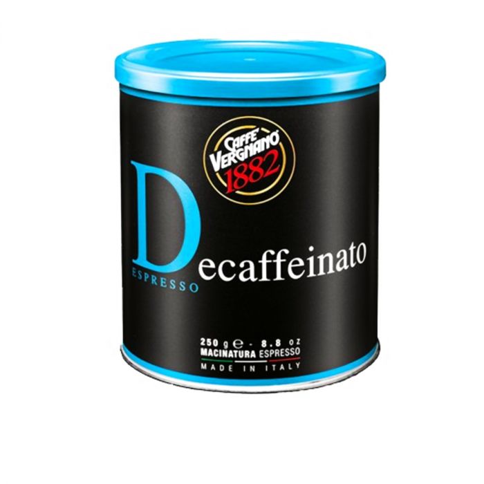 Мляно кафе Vergnano Decaffeinato метална кутия - 250 г  