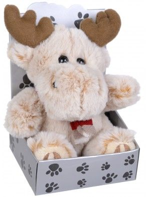 Плюшена играчка Morgenroth Plusch – Бежов лос в кутия, 12 cм