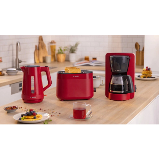Електрическа кана Bosch TWK1M124, 2400 W - червена