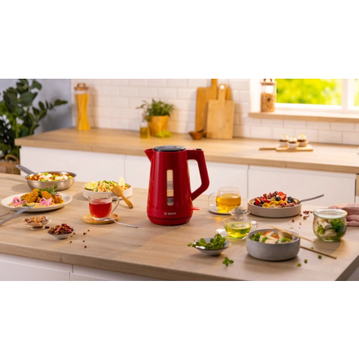 Електрическа кана Bosch TWK1M124, 2400 W - червена