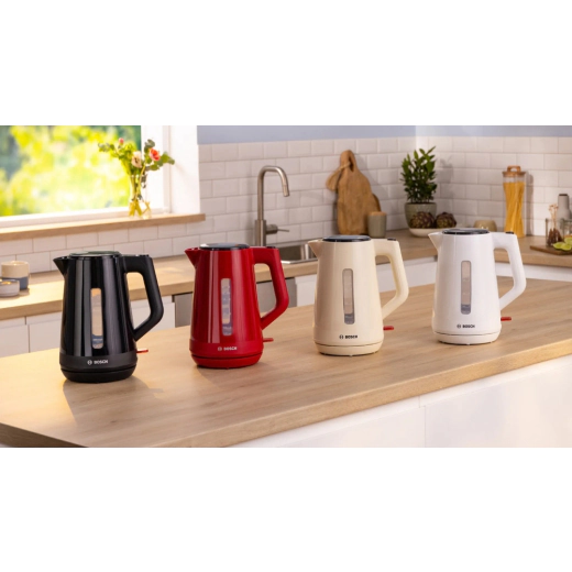 Електрическа кана Bosch TWK1M124, 2400 W - червена