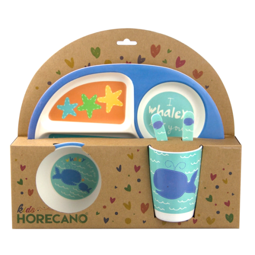 Детски сервиз за хранене Eco-Friendly ‘Океан’, 5 части 