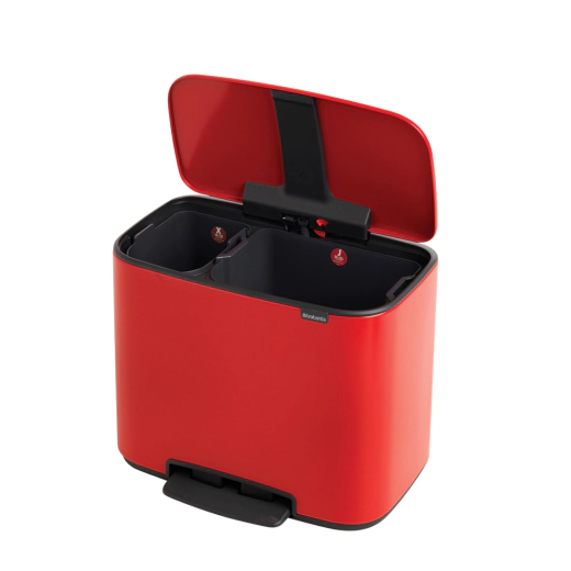 Кош за смет Brabantia Bo Pedal Passion Red, 11 + 23 л