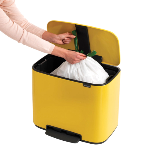 Кош за смет Brabantia Bo Pedal Daisy Yellow, 36 л
