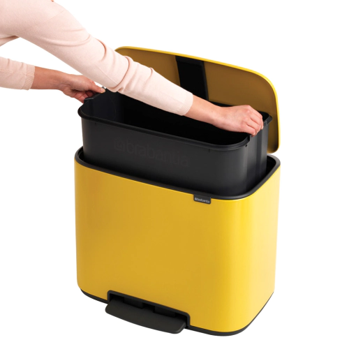 Кош за смет Brabantia Bo Pedal Daisy Yellow, 36 л