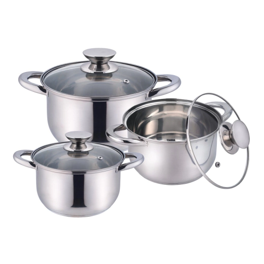 Комплект тенджери Muhler MR-1620S 6 части, 16 см + 18 см + 20 см