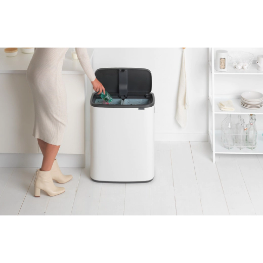 Кош за смет Brabantia Bo Touch White, 2 х 30 л