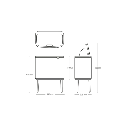 Кош за смет Brabantia Bo Touch Pine Green, 36 л