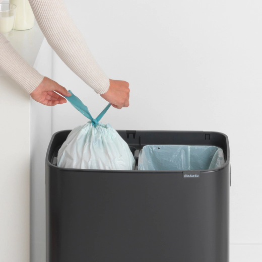 Кош за смет Brabantia Bo Touch Matt Black, 2 х 30 л