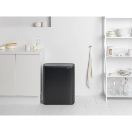 Кош за смет Brabantia Bo Touch Matt Black, 2 х 30 л