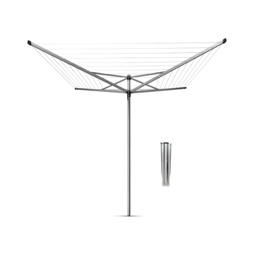 Външен простор с метален шиш за бетониране Brabantia Topspinner Metallic Grey, 50 м