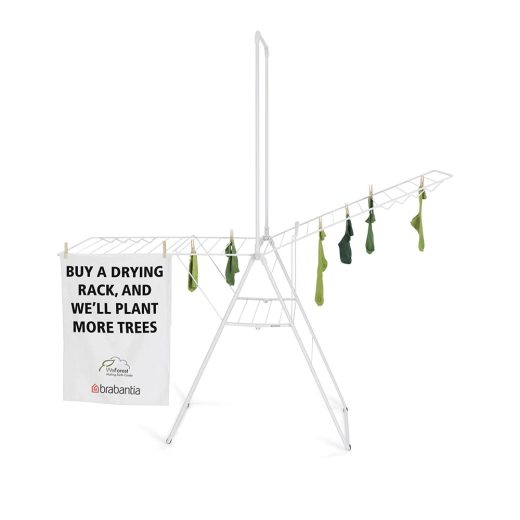 Сушилник за дрехи с допълнителен прът Brabantia Hangon Fresh White, 25 см