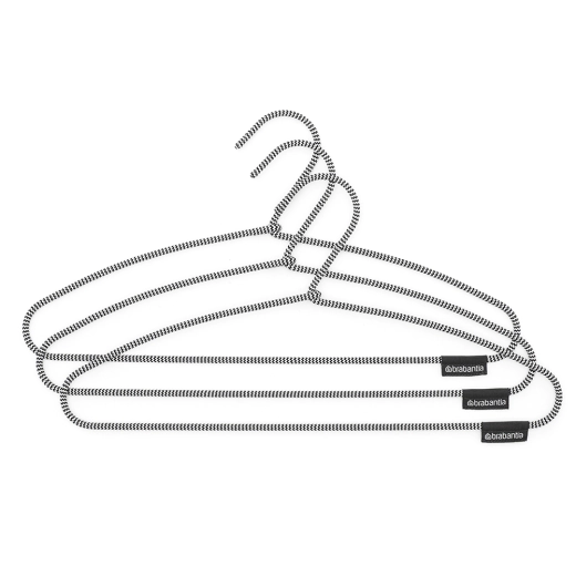 Комплект закачалки гумирани Brabantia Black/White, 3 броя