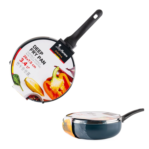 Тиган дълбок с капак Luigi Ferrero Prima FR-2634L - 26x7.5 см, 3.4 л