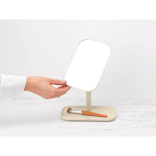 Огледало с поставка за принадлежности Brabantia ReNew, Soft Beige