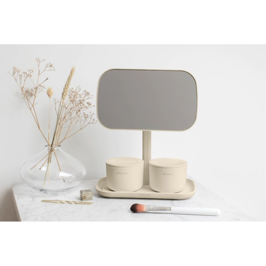 Огледало с поставка за принадлежности Brabantia ReNew, Soft Beige
