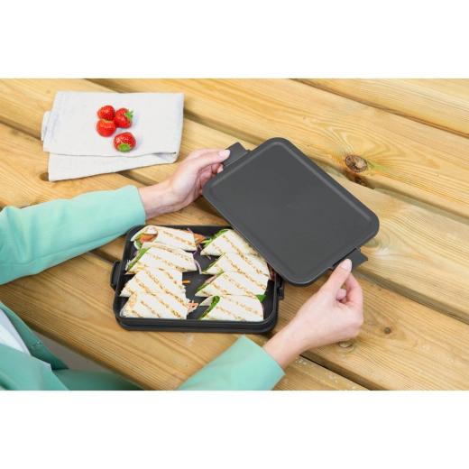 Кутия за обяд Brabantia Make&Take 1.1 л, Dark Grey, плоска