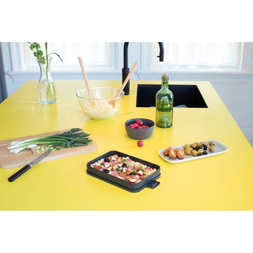 Кутия за обяд Brabantia Make&Take 1.1 л, Dark Grey, плоска
