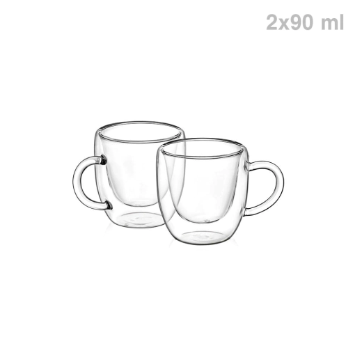 Чаши за еспресо с дръжка Luigi Ferrero Coffeina FR-8014 - 90 мл, 2 броя
