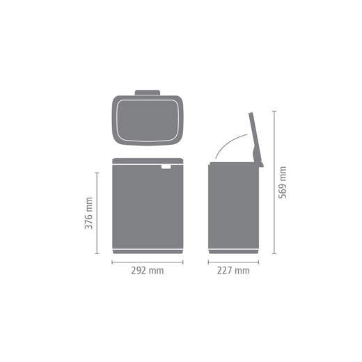 Кош за смет Brabantia Bo Small Matt Black - 12 л