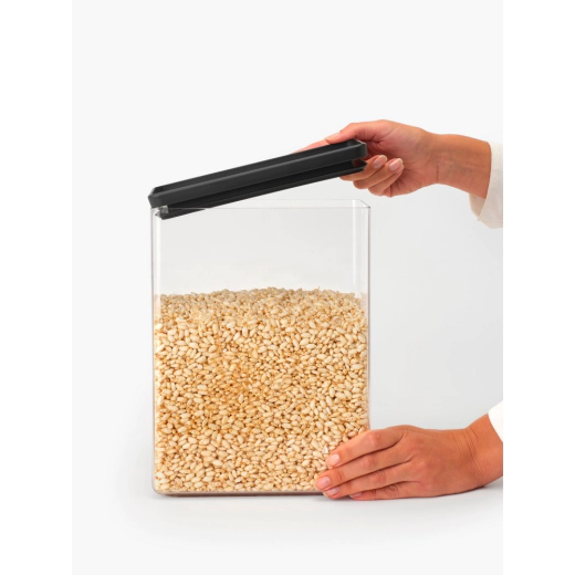Кутия за съхранение на продукти Brabantia Tasty+ Stackable - 5.4 л, Dark Grey