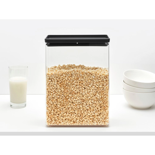 Кутия за съхранение на продукти Brabantia Tasty+ Stackable - 5.4 л, Dark Grey