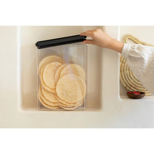 Кутия за съхранение на продукти Brabantia Tasty+ Stackable - 5.4 л, Dark Grey