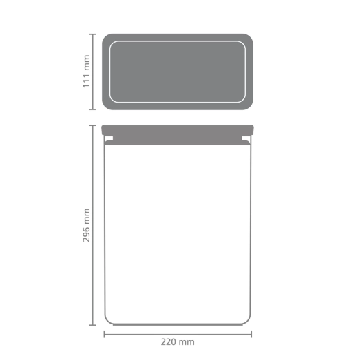 Кутия за съхранение на продукти Brabantia Tasty+ Stackable - 5.4 л, Dark Grey