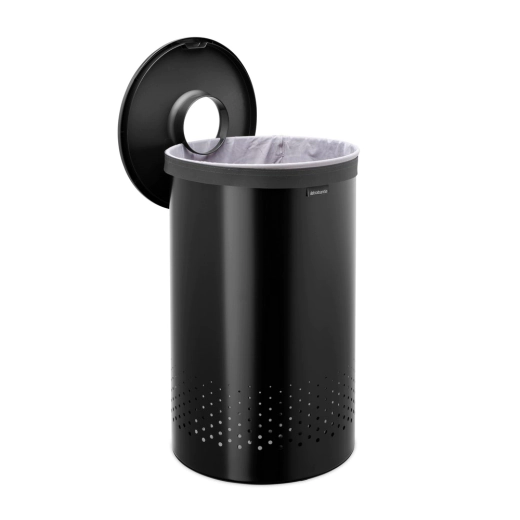 Кош за пране Brabantia 60 л, Matt Black, пластмасов капак