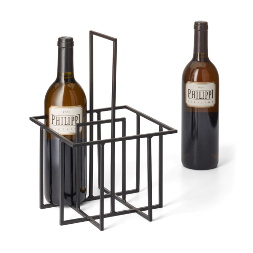 Метална кошница / стойка за вино Philippi Cubo - черна