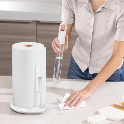 Поставка за кухненска хартия Simplehuman с помпа, 38 см, бял