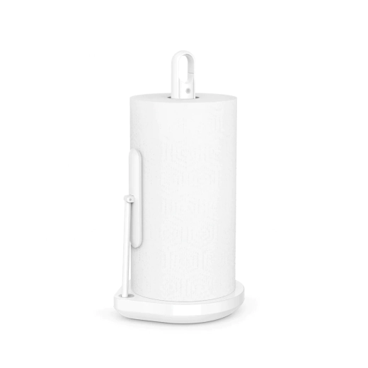 Поставка за кухненска хартия Simplehuman с помпа, 38 см, бял