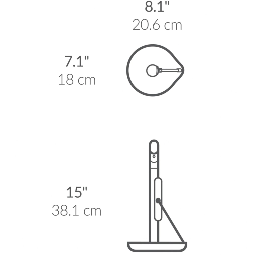 Поставка за кухненска хартия Simplehuman с помпа, 38 см, бял