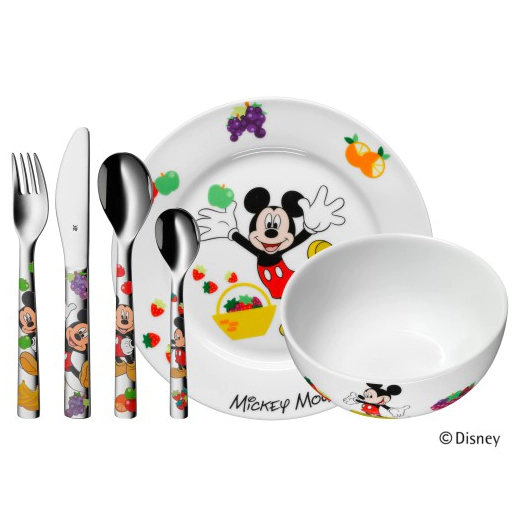 Детски комплект прибори за хранене от 6 части WMF Mickey Mouse