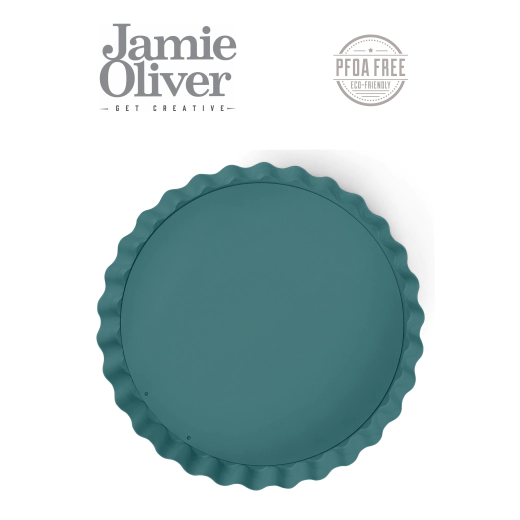 Вълнообразна форма с падащо дъно Jamie Oliver 25 см - цвят атлантическо зелено