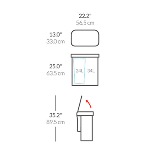 Сензорен кош Simplehuman Voice/Motion за разделно събиране, 58 л