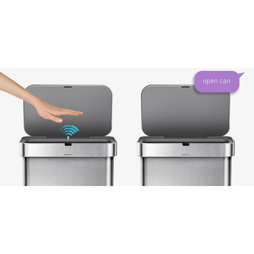 Сензорен кош Simplehuman Voice/Motion за разделно събиране, 58 л