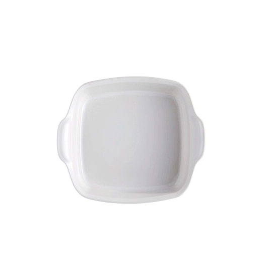 Керамична квадратна тава за печене Emile Henry Square Oven Dish 1,8 л, 22/22 см -  цвят бял