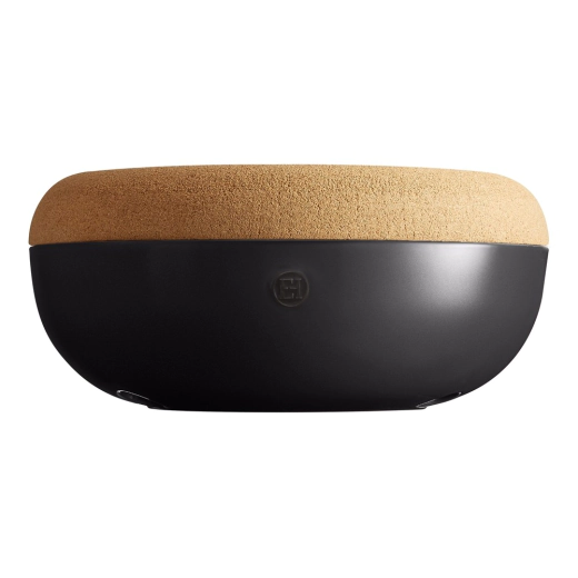 Керамична купа / фруктиера с корков капак Emile Henry Large Storage Bowl 36 см - цвят черен