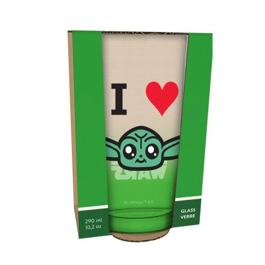 Стъклена чаша Disney Grogu Happy Face -  290 мл