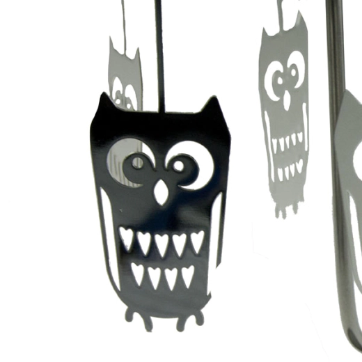 Декоративна въртяща се термо пирамида Pluto Owl Silver - 16.5 см