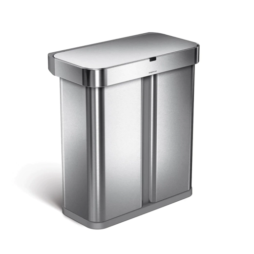 Сензорен кош Simplehuman Voice/Motion за разделно събиране, 58 л