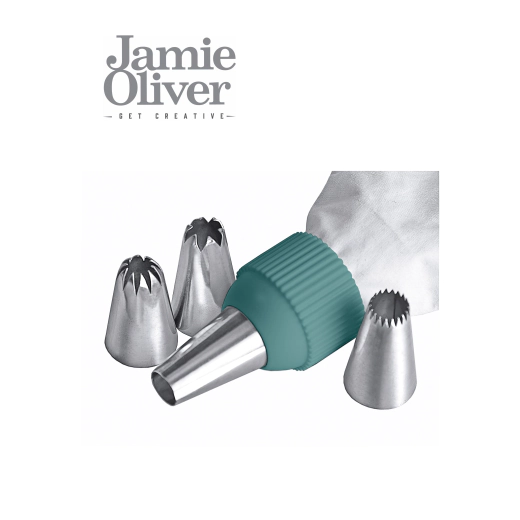 Сладкарски шприц с 5 броя накрайници Jamie Oliver - цвят атлантическо зелено
