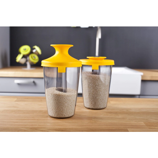 Буркан за съхранение със силиконов капак Tomorrow's kitchen, жълт 0,6 л