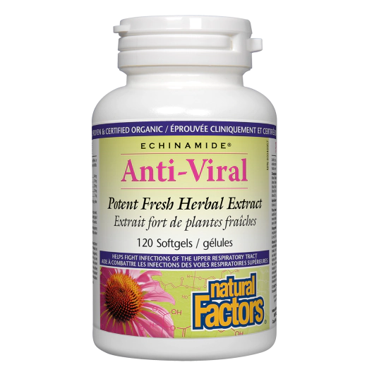Анти-вирал Natural Factors Ehinamide ®, 60 софтгел капсули 