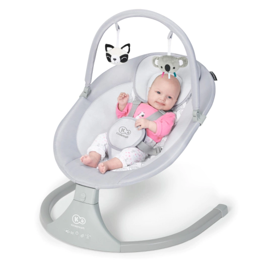 Електрически шезлонг/люлка KinderKraft LULI 2 в 1, сива