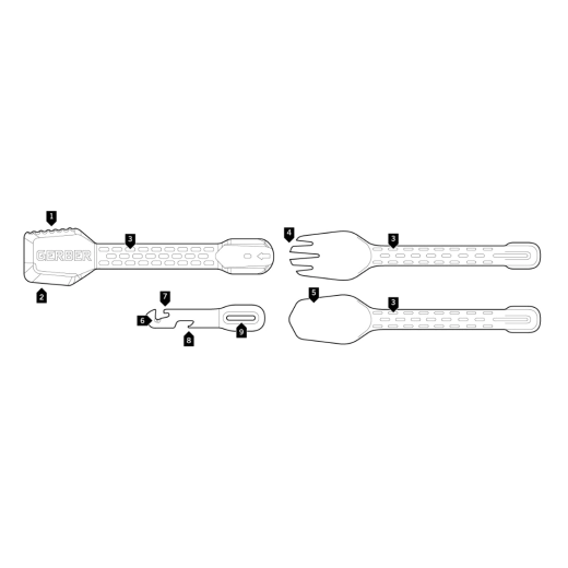 Комплект къмпинг прибори за хранене Gerber Compleat, 10 функции