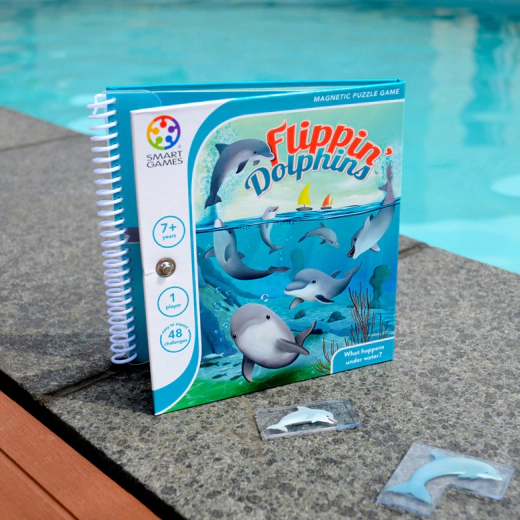 Логическа магнитна игра за път Smart Games Flipping Dolphins